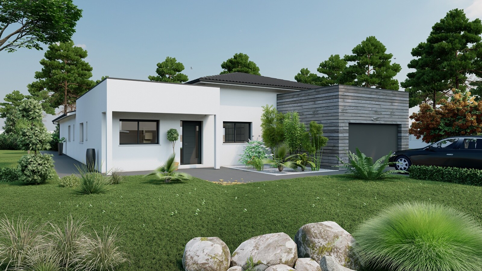 Vue sur entree Villa Tuyan